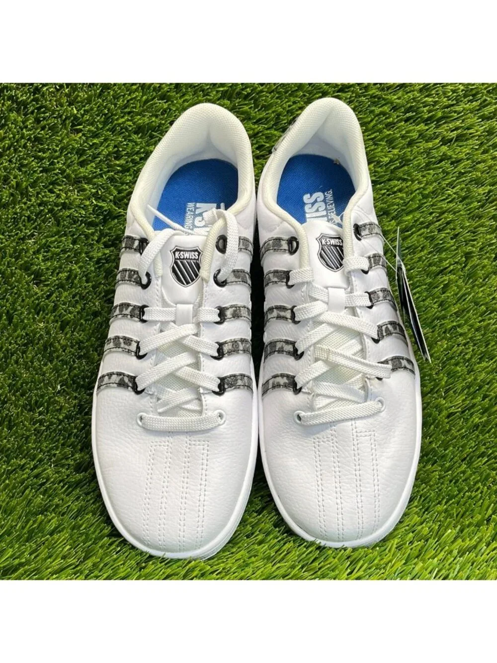 K-Swiss Court Pro II Leopard Womens Size 9 White Black Athletic Shoes Sneakers